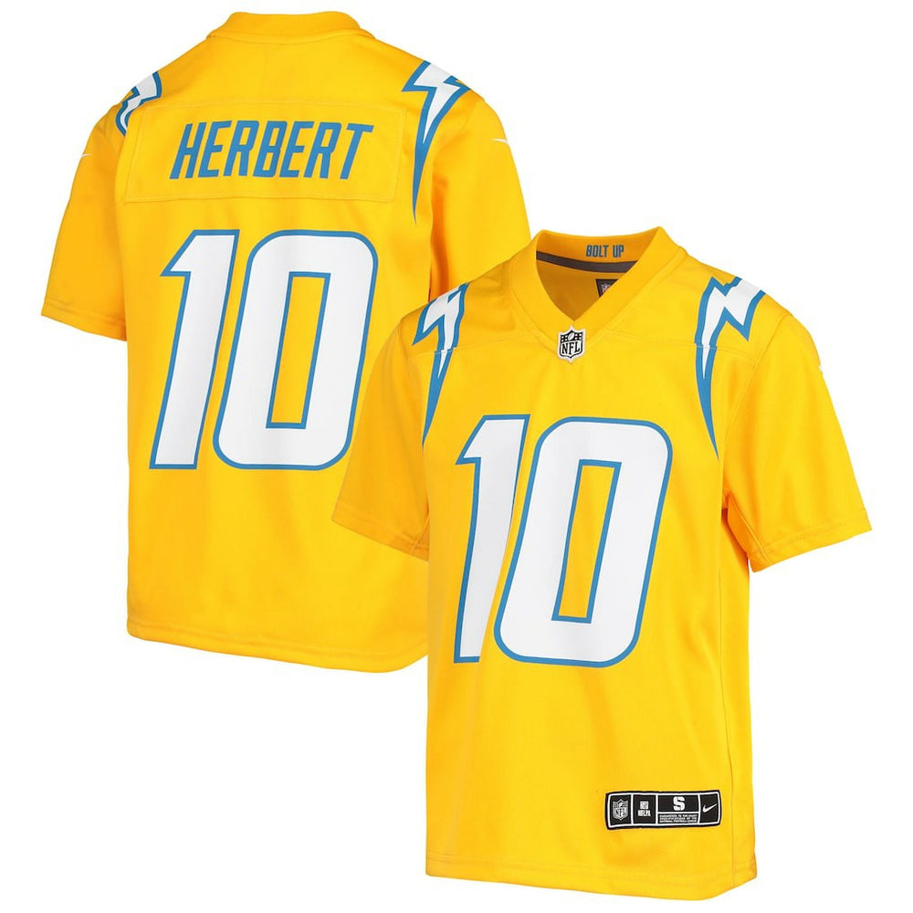 Justin Herbert Los Angeles Chargers Youth Inverted Team Game Jersey - Gold - Nike