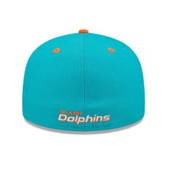 Miami Dolphins New Era Flipside 2Tone 59FIFTY Fitted Hat - Aqua/Orange - NFL