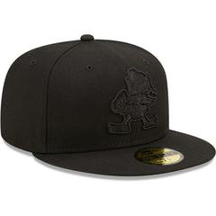 Cleveland Browns New Era Team Black on Black Alternate Logo 59FIFTY Fitted Hat - NFL