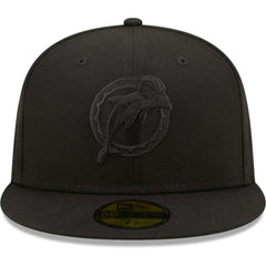 Miami Dolphins New Era Team Black on Black Alternate Logo 59FIFTY Fitted Hat - NFL