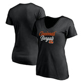 Cincinnati Bengals Women's Long Stride V-Neck T-Shirt - Black - NFL