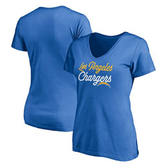 Los Angeles Chargers Women's Long Stride V-Neck T-Shirt - Powder Blue - NFL