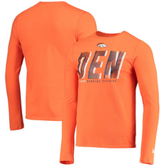 Denver Broncos New Era Combine Authentic Static Abbreviation Long Sleeve T-Shirt - Orange - NFL
