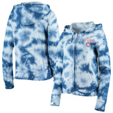 Chicago Cubs New Era Women's Tie-Dye Fleece Full-Zip Hoodie Outlet