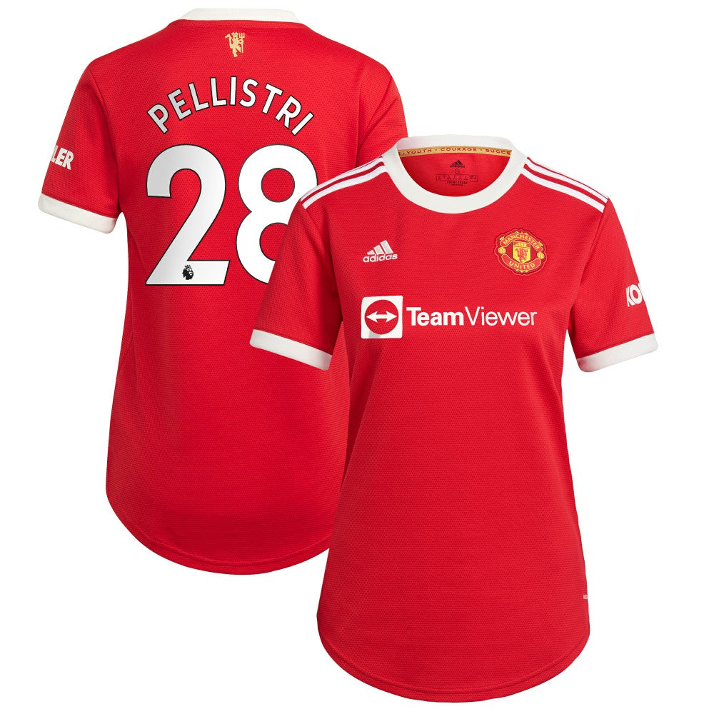 Adidas - Facundo Pellistri Manchester United Women's 2021/22 Home Replica Player Jersey - Red
