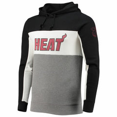 Miami Heat Junk Food Wordmark Colorblock Fleece Pullover Hoodie Black/White