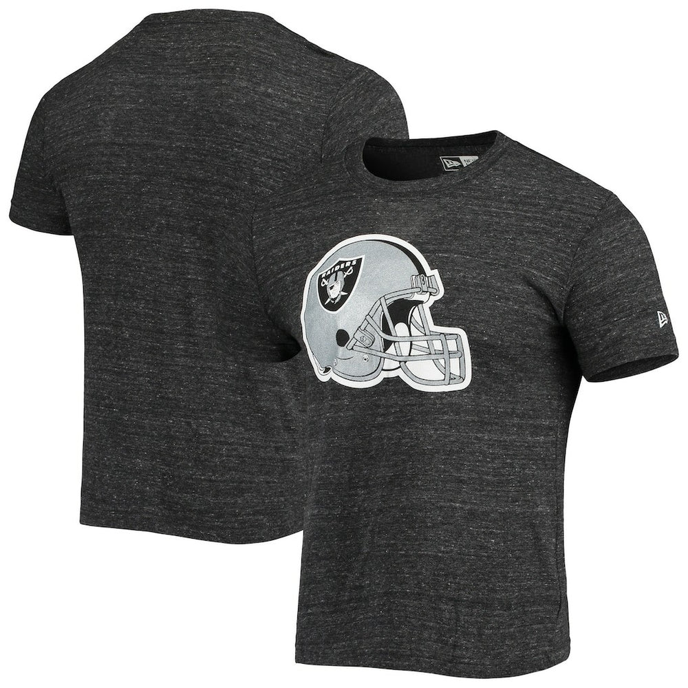 Las Vegas Raiders New Era Helmet Logo Tri-Blend T-Shirt - Black - NFL