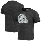 Las Vegas Raiders New Era Helmet Logo Tri-Blend T-Shirt - Black - NFL
