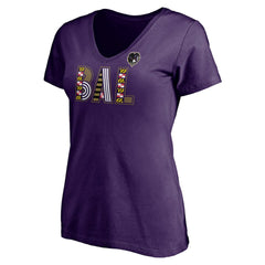 Baltimore Ravens Women's Hometown Collection Wildcat V-Neck T-Shirt - Purple - Fanatics