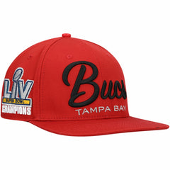 Tampa Bay Buccaneers Pro Standard LV Super Bowl Champions Script Wordmark Snapback Hat - Red - NFL