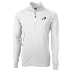 Philadelphia Eagles Cutter & Buck Adapt Eco Knit Quarter-Zip Pullover Jacket - White - NFL