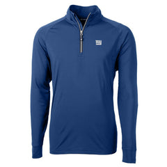New York Giants Cutter & Buck Adapt Eco Knit Quarter-Zip Pullover Jacket - Royal - NFL