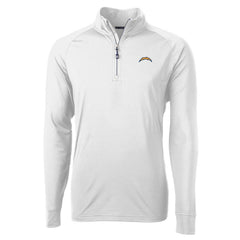 Los Angeles Chargers Cutter & Buck Adapt Eco Knit Quarter-Zip Pullover Jacket - White - NFL