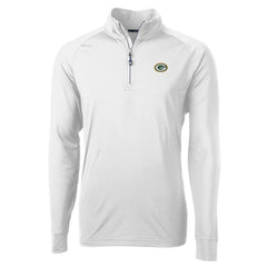 Green Bay Packers Cutter & Buck Adapt Eco Knit Quarter-Zip Pullover Jacket - White - NFL