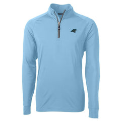 Carolina Panthers Cutter & Buck Adapt Eco Knit Quarter-Zip Pullover Jacket - Blue - NFL