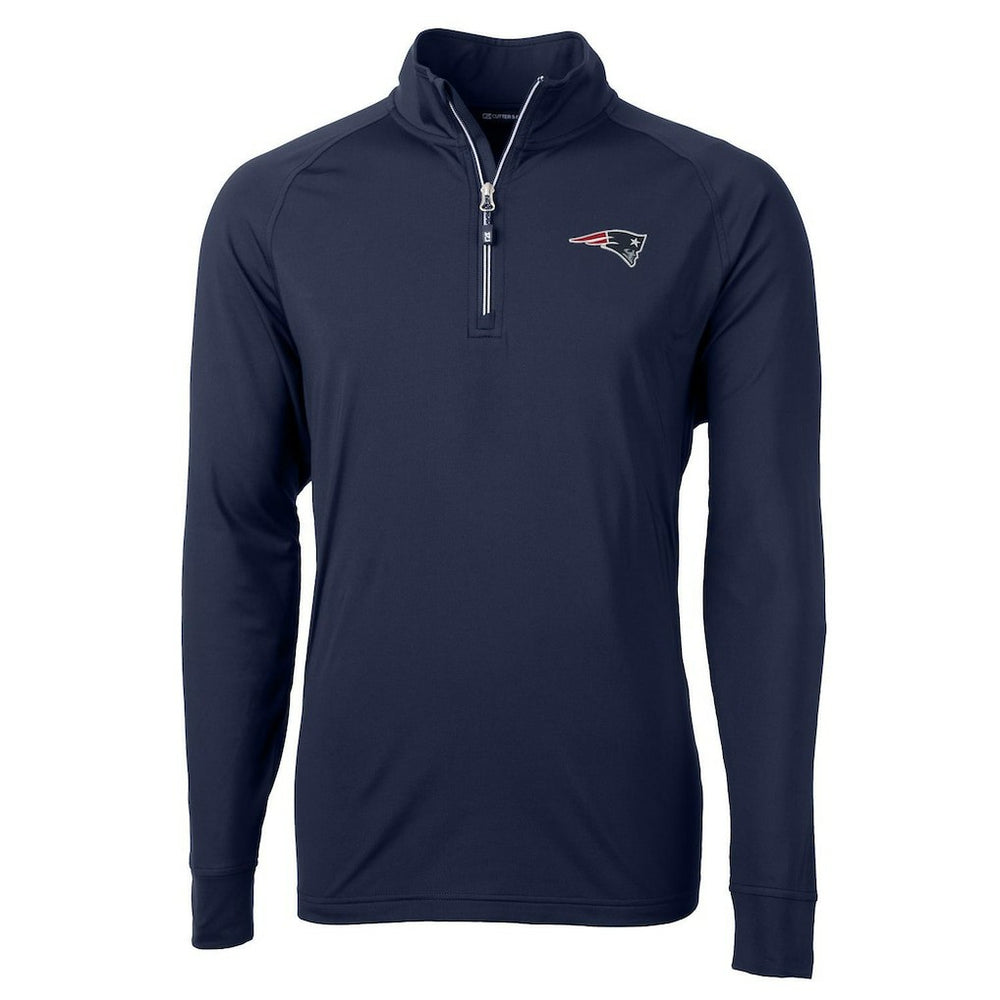 New England Patriots Cutter & Buck Adapt Eco Knit Quarter-Zip Pullover Jacket - Navy - NFL