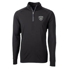 Las Vegas Raiders Cutter & Buck Adapt Eco Knit Quarter-Zip Pullover Jacket - Black - NFL