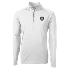 Las Vegas Raiders Cutter & Buck Adapt Eco Knit Quarter-Zip Pullover Jacket - White - NFL