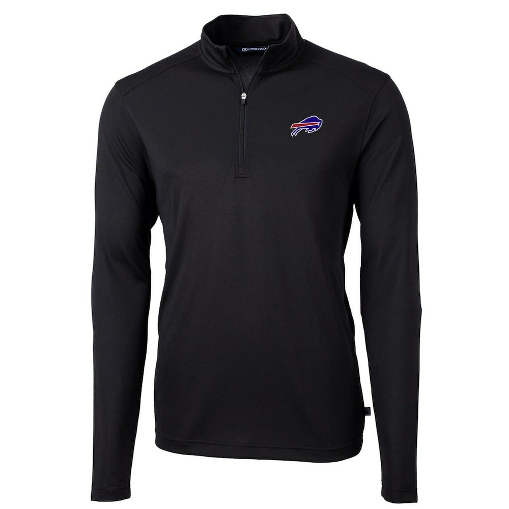 Buffalo Bills Cutter & Buck Virtue Eco Pique Recycled Quarter-Zip Pullover Jacket - Black - NFL