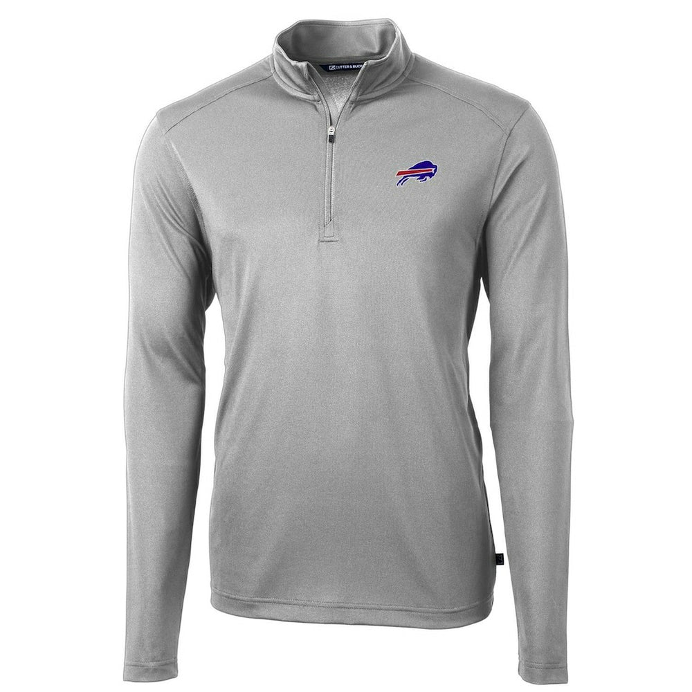 Buffalo Bills Cutter & Buck Virtue Eco Pique Recycled Quarter-Zip Pullover Jacket - Gray - NFL