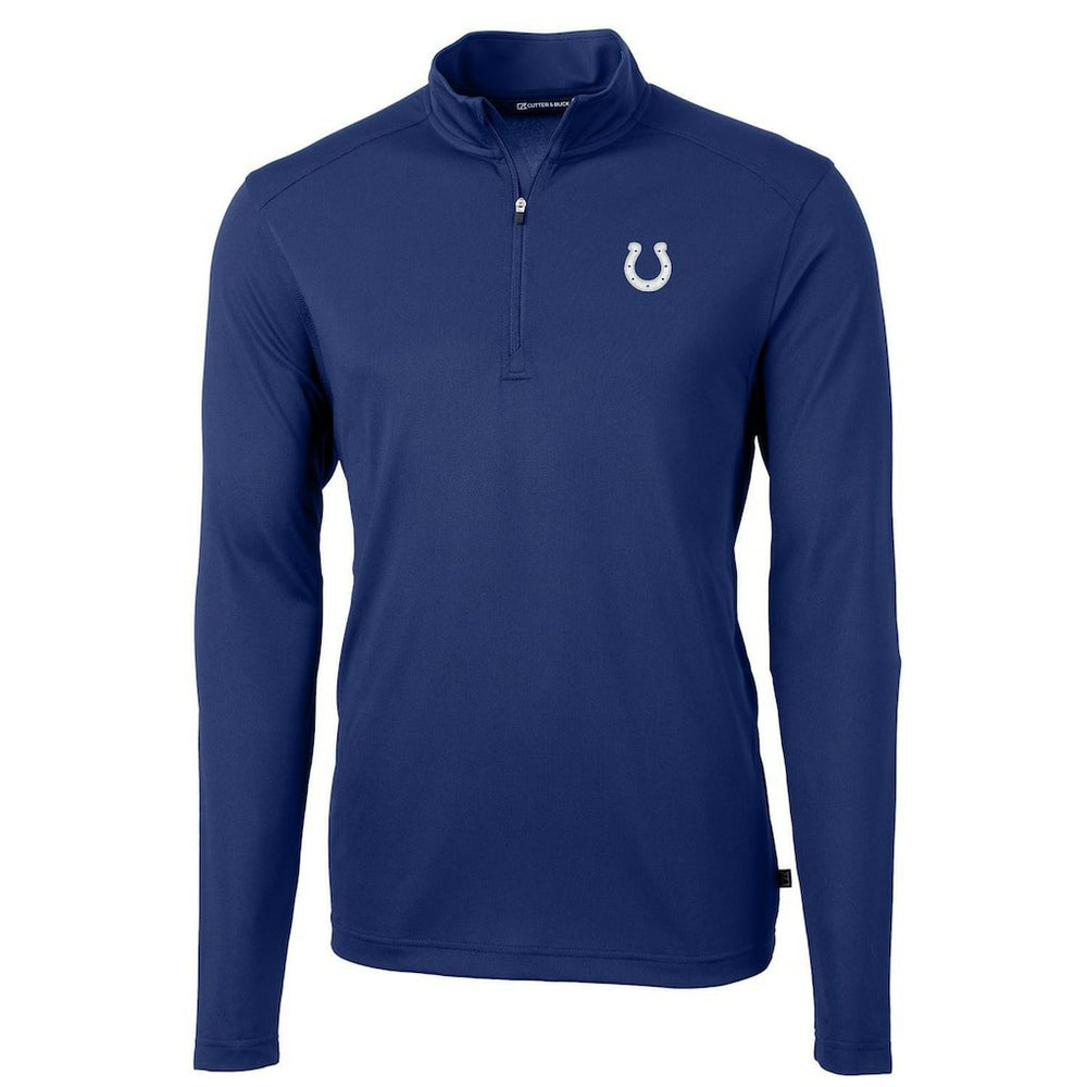Indianapolis Colts Cutter & Buck Virtue Eco Pique Recycled Quarter-Zip Pullover Jacket - Royal - NFL