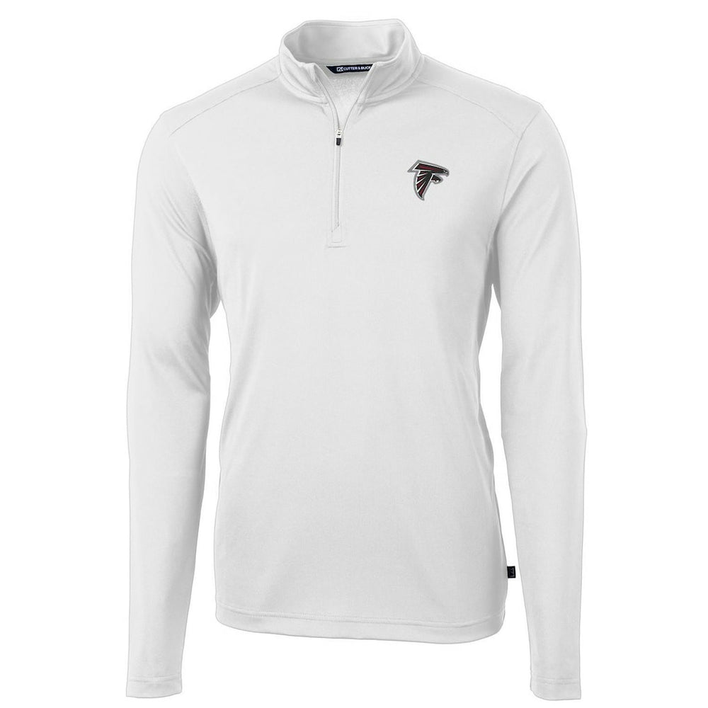 Atlanta Falcons Cutter & Buck Virtue Eco Pique Recycled Quarter-Zip Pullover Jacket - White - NFL