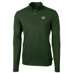 Green Bay Packers Cutter & Buck Virtue Eco Pique Recycled Quarter-Zip Pullover Jacket - Green - NFL