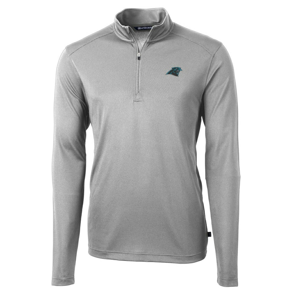 Carolina Panthers Cutter & Buck Virtue Eco Pique Recycled Quarter-Zip Pullover Jacket - Gray - NFL
