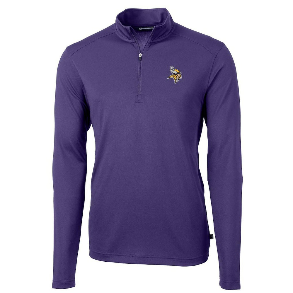 Minnesota Vikings Cutter & Buck Virtue Eco Pique Recycled Quarter-Zip Pullover Jacket - Purple - NFL