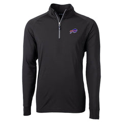 Buffalo Bills Cutter & Buck Big & Tall Adapt Eco Knit Quarter-Zip Pullover Jacket - Black - NFL