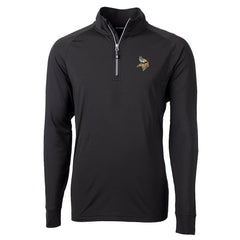Minnesota Vikings Cutter & Buck Big & Tall Adapt Eco Knit Quarter-Zip Pullover Jacket - Black - NFL