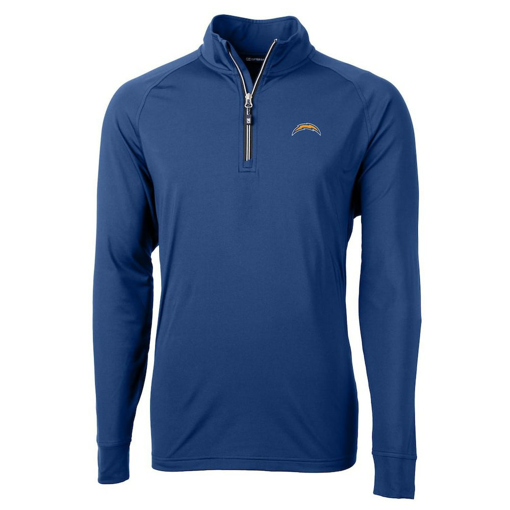 Los Angeles Chargers Cutter & Buck Big & Tall Adapt Eco Knit Quarter-Zip Pullover Jacket - Royal - NFL