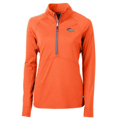 Denver Broncos Cutter & Buck Women's Adapt Eco Knit Half-Zip Pullover Jacket - Orange - NFL