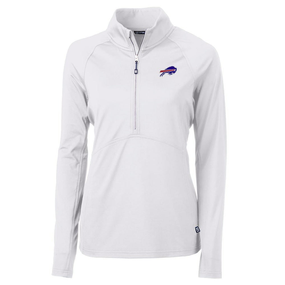 Buffalo Bills Cutter & Buck Women's Adapt Eco Knit Half-Zip Pullover Jacket - White - NFL