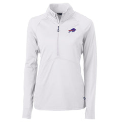 Buffalo Bills Cutter & Buck Women's Adapt Eco Knit Half-Zip Pullover Jacket - White - NFL