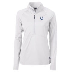 Indianapolis Colts Cutter & Buck Women's Adapt Eco Knit Half-Zip Pullover Jacket - White - NFL