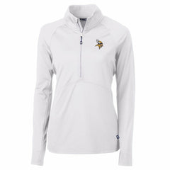 Minnesota Vikings Cutter & Buck Women's Adapt Eco Knit Half-Zip Pullover Jacket - White - NFL
