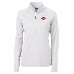 San Francisco 49ers Cutter & Buck Women's Adapt Eco Knit Half-Zip Pullover Jacket - White - NFL