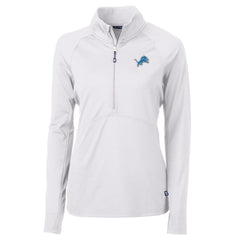 Detroit Lions Cutter & Buck Women's Adapt Eco Knit Half-Zip Pullover Jacket - White - NFL