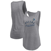 Fanatics Dallas Mavericks Women's Quality Time Open Scoop Neck Tri-Blend Tank Top Heathered Gray