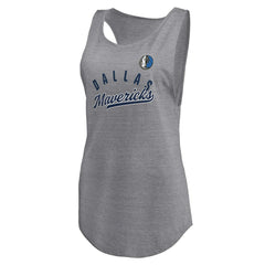 Fanatics Dallas Mavericks Women's Quality Time Open Scoop Neck Tri-Blend Tank Top Heathered Gray