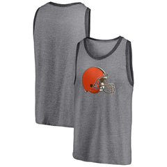 Cleveland Browns Famous Tri-Blend Tank Top - Heathered Gray/Heathered Charcoal - Fanatics