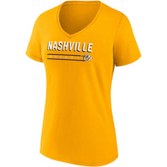 Nashville Predators Fanatics Women's 2-Pack V-Neck T-Shirt Set - Gold/Heathered Gray | Fanatics Clearance