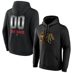 Chicago Blackhawks Personalized Midnight Mascot Logo Pullover Hoodie - Black | NHL discount