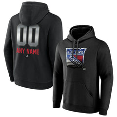 New York Rangers Personalized Midnight Mascot Logo Pullover Hoodie - Black | NHL on sale