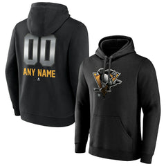 Pittsburgh Penguins Personalized Midnight Mascot Logo Pullover Hoodie - Black | NHL Lifestyle