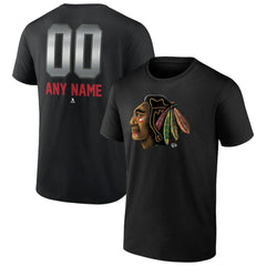 Chicago Blackhawks Personalized Midnight Mascot Logo T-Shirt - Black | NHL on sale