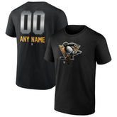 Pittsburgh Penguins Personalized Midnight Mascot Logo T-Shirt - Black | NHL Lifestyle