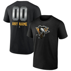 Pittsburgh Penguins Personalized Midnight Mascot Logo T-Shirt - Black | NHL Lifestyle