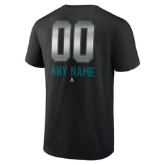 San Jose Sharks Personalized Midnight Mascot Logo T-Shirt - Black | NHL Lifestyle